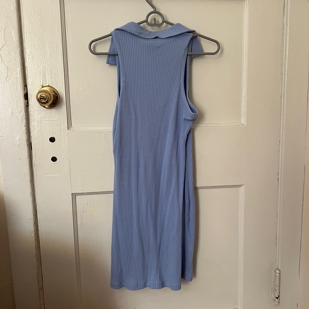 Wild Fable Light Blue Ribbed Mini Dress - Picture 3 of 4